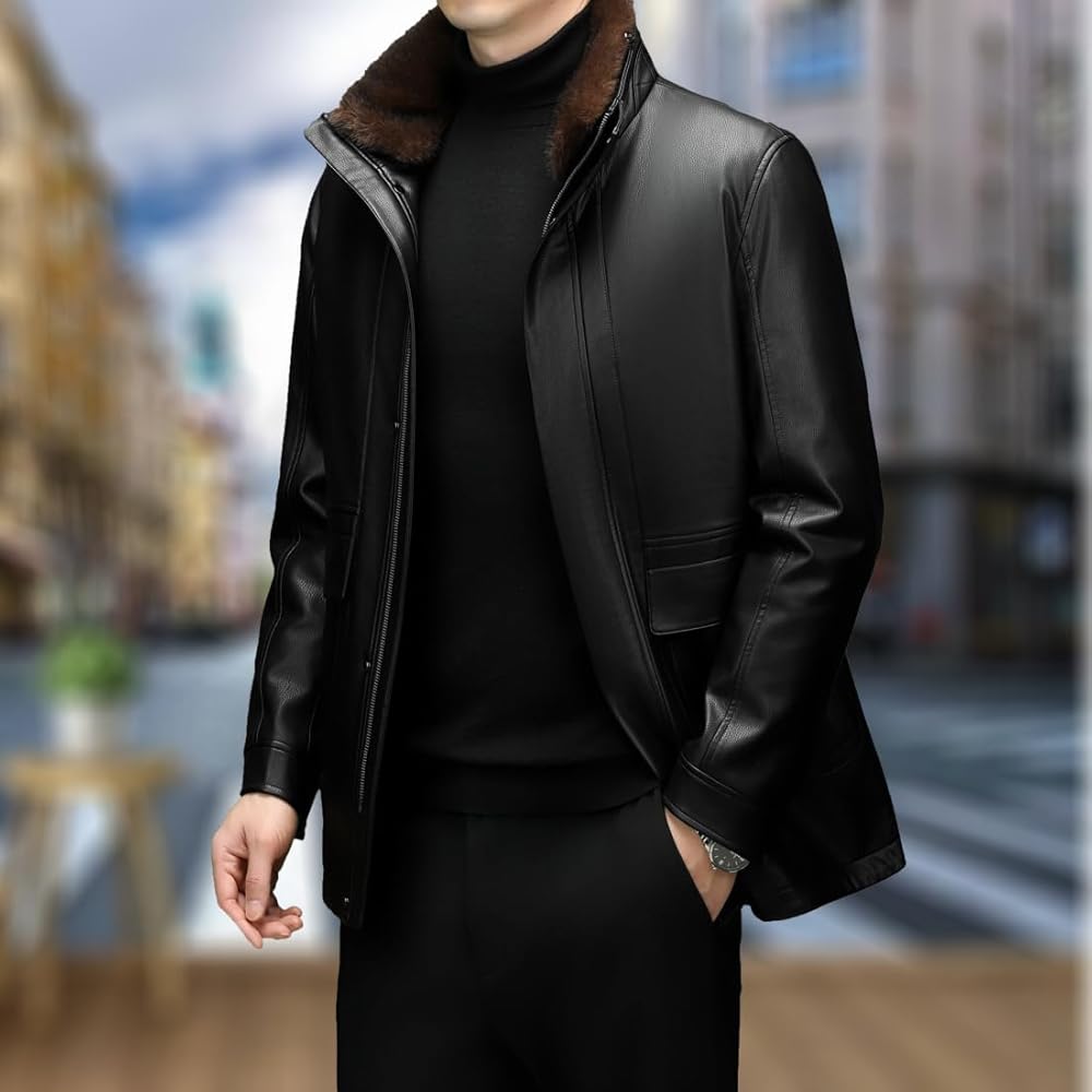 Amazon | [NBLL] シープスキン レザージャケット メンズ ラム革 革