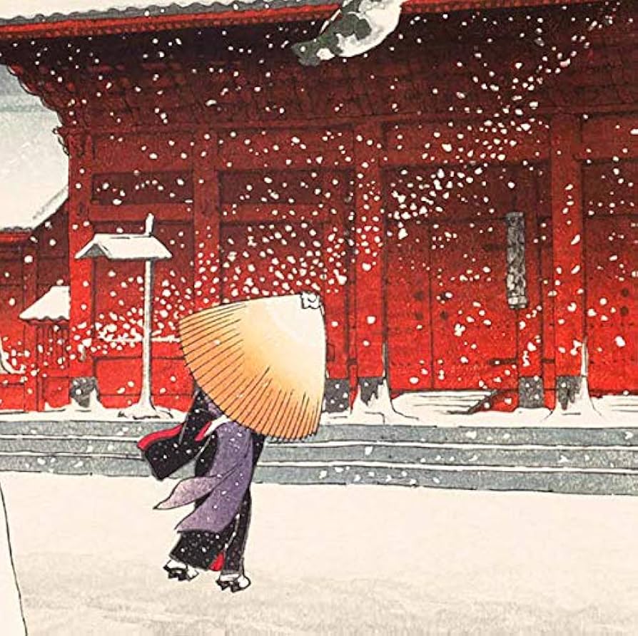 Amazon.co.jp: 川瀬巴水 東京二十景 芝増上寺 大正14年 原寸サイズ