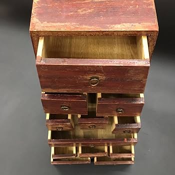 Amazon.co.jp: 薬小箪笥レトロ台形和タンス天然木製アンティーク小