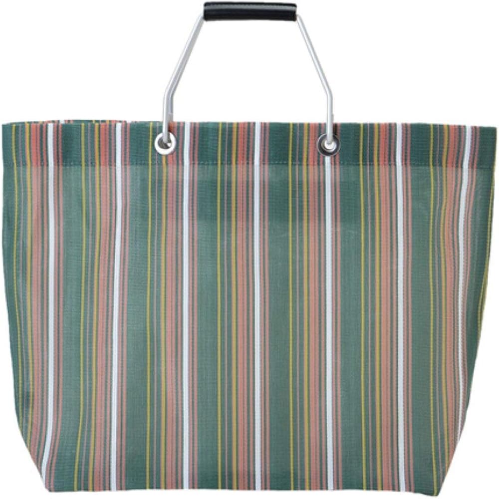 Amazon | [マルニ] トートバッグ ストライプ ナイロン (グリーン