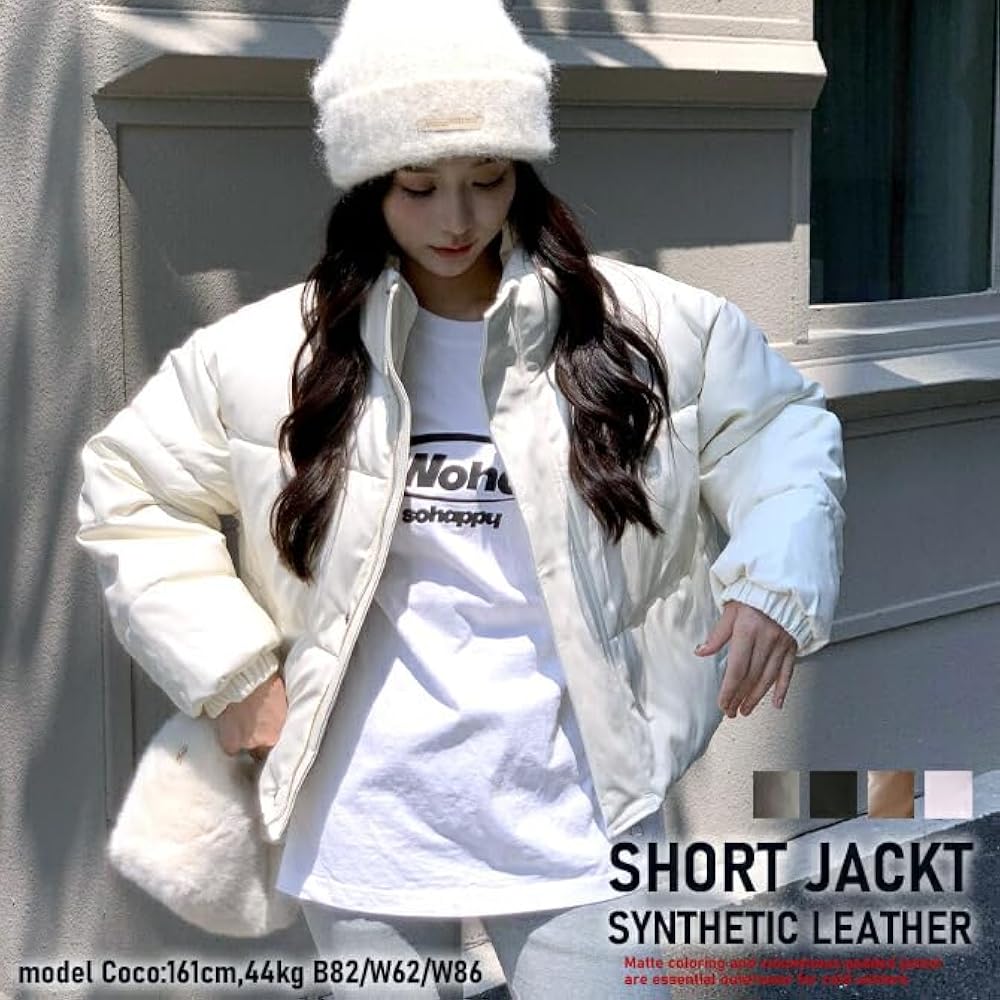 Amazon | [アーケード] レザーダウンジャケット 合成皮革 レディース