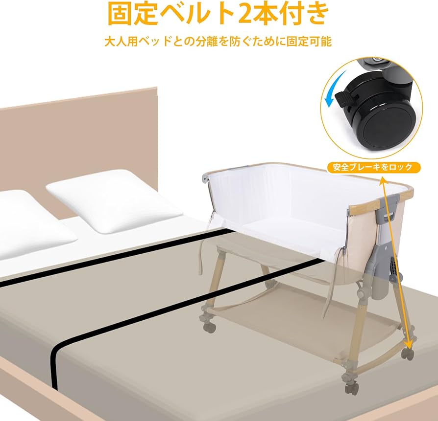 Amazon.co.jp: Dulumer 3 IN 1 ベビーベッド 添い寝 ゆりかご 持ち運び