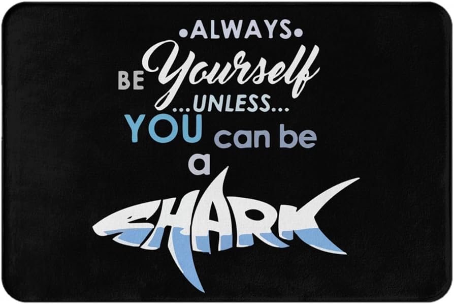 Amazon | 玄関マット シャーク Shark サメ 鮫 英字 バスマット