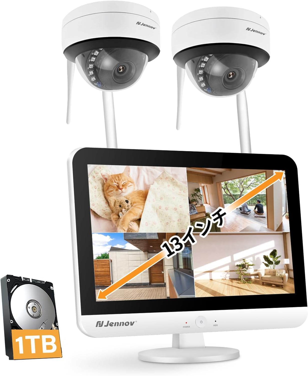 Amazon | JENNOV 防犯カメラ ワイヤレス 屋外 500万画素 1920P