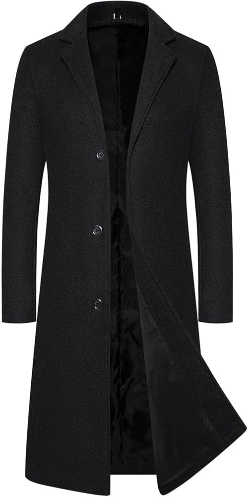 QWENTMTNTY Men's Wool Jackets & Coats Trench Coat Men Long 90S