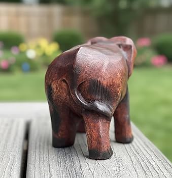 Amazon.co.jp: Land of Simple Treasures 手彫り木製象像 タイ産木製象