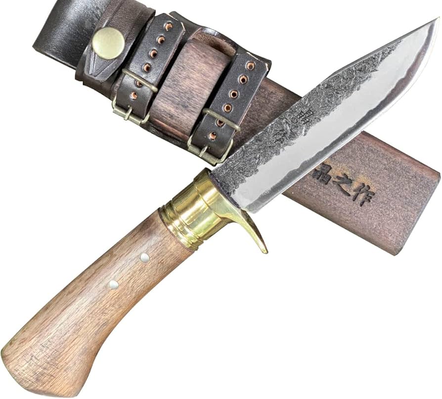 Amazon.co.jp: 晶之作 土佐アウトドア剣鉈120 日立青紙2号鋼 黒槌目