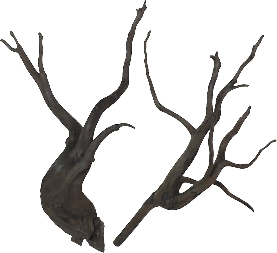 Amazon | 60cm水槽用 流木2本セット（黒色）【AQUASHOP wasabi