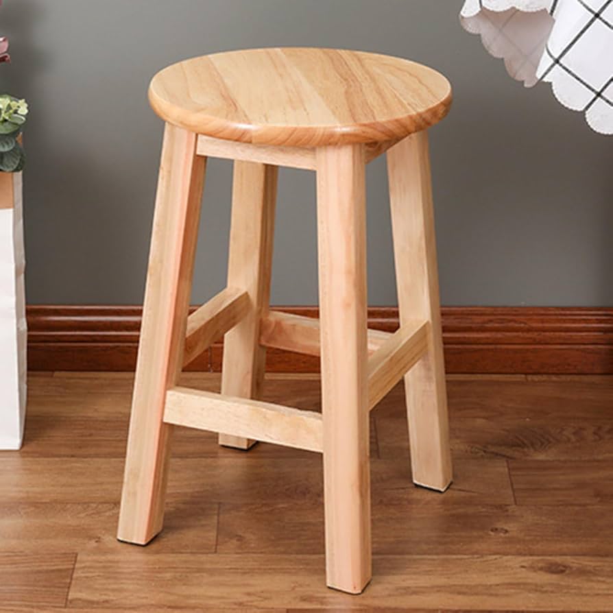 Amazon.co.jp: THLD スツール 丸 ベージュ1 30*25CM 木製スツール 円形