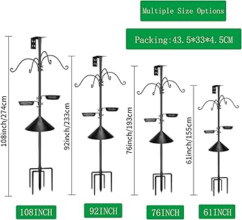 Amazon.com : 92 Inch Metal Bird Feeder Pole with Squirrel-Proof