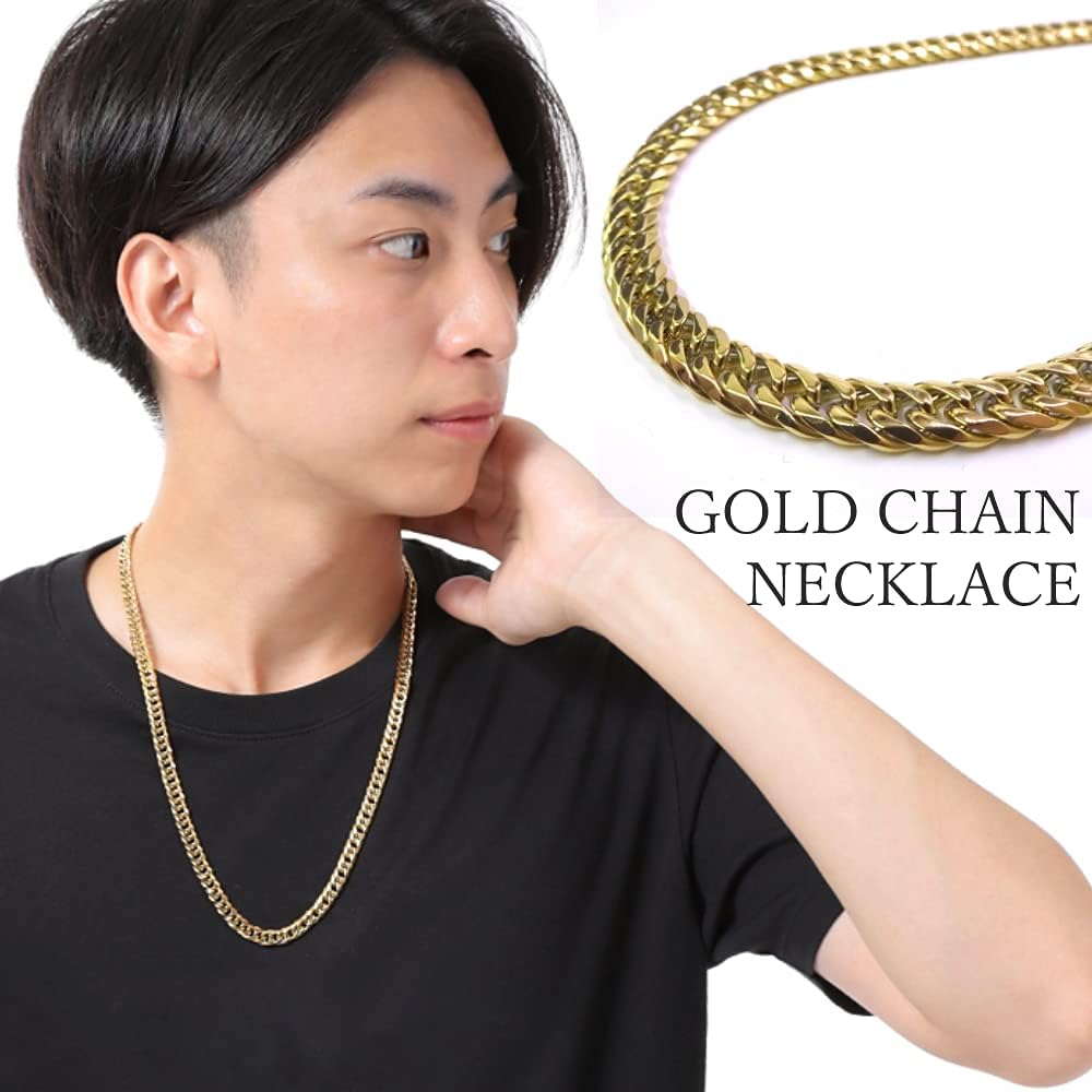 Amazon | [京都おかげさまで] ステンレス ダブル喜平 ゴールド