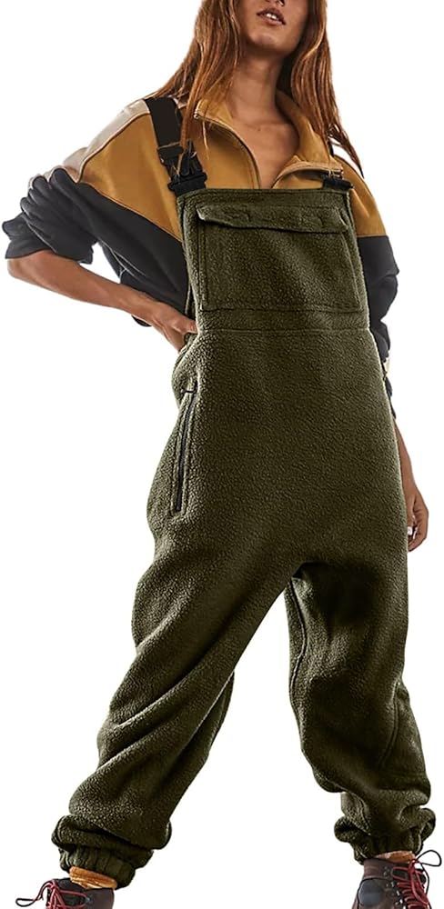 Amazon.com: BTCOW Women Bibs Overalls Winter Ladies Fleece Loose
