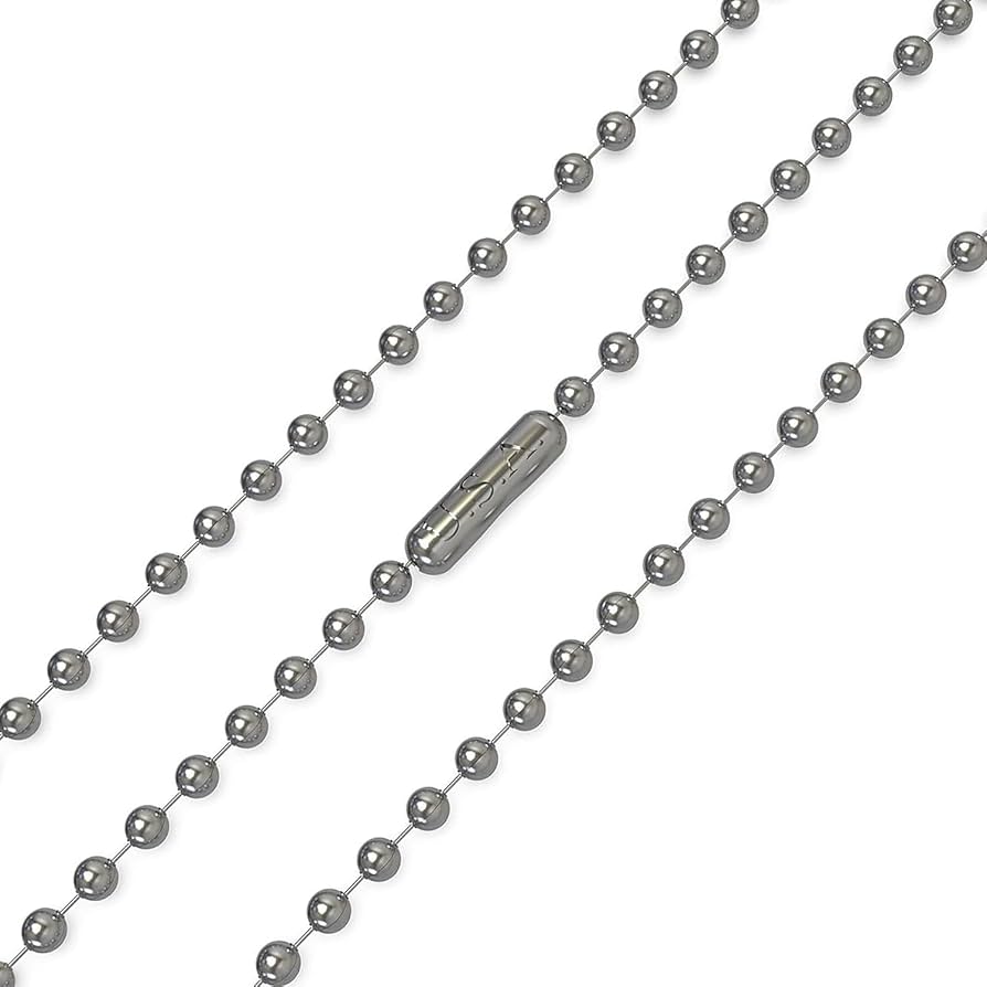 Amazon.com: Silver Oxide Stainless Steel Ball Chain Necklace - 3.2