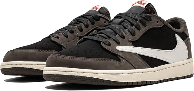 Amazon.com | Nike Men's Air Jordan 1 Low Travis Scott, Black/Sail