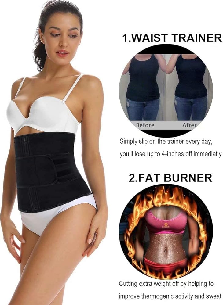 HOPLYNN Neoprene Sweat Waist Trainer Corset Trimmer Shaper Belt