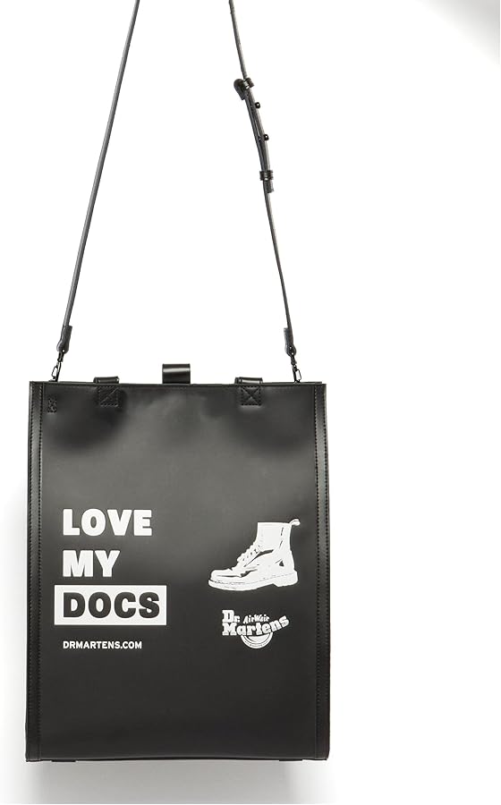 Amazon.com: Dr. Martens Leather DNA Love My Docs Tote Bag, Black