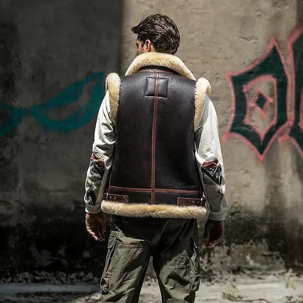 Amazon.co.jp: [Denny&Dora] メンズ ムートンベスト フライトベスト