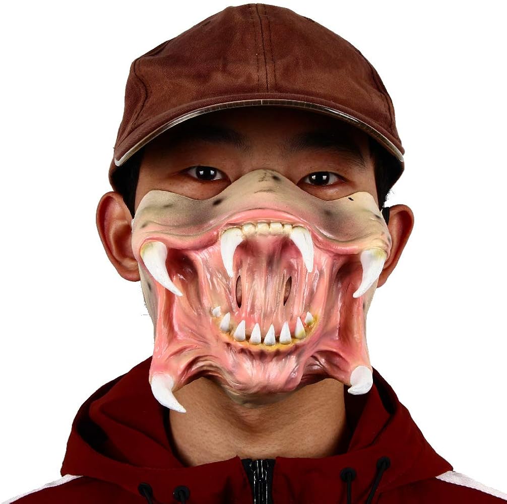 Amazon.co.jp: プレデター マスク コスプレ エイリアン 口 恐怖 兵士