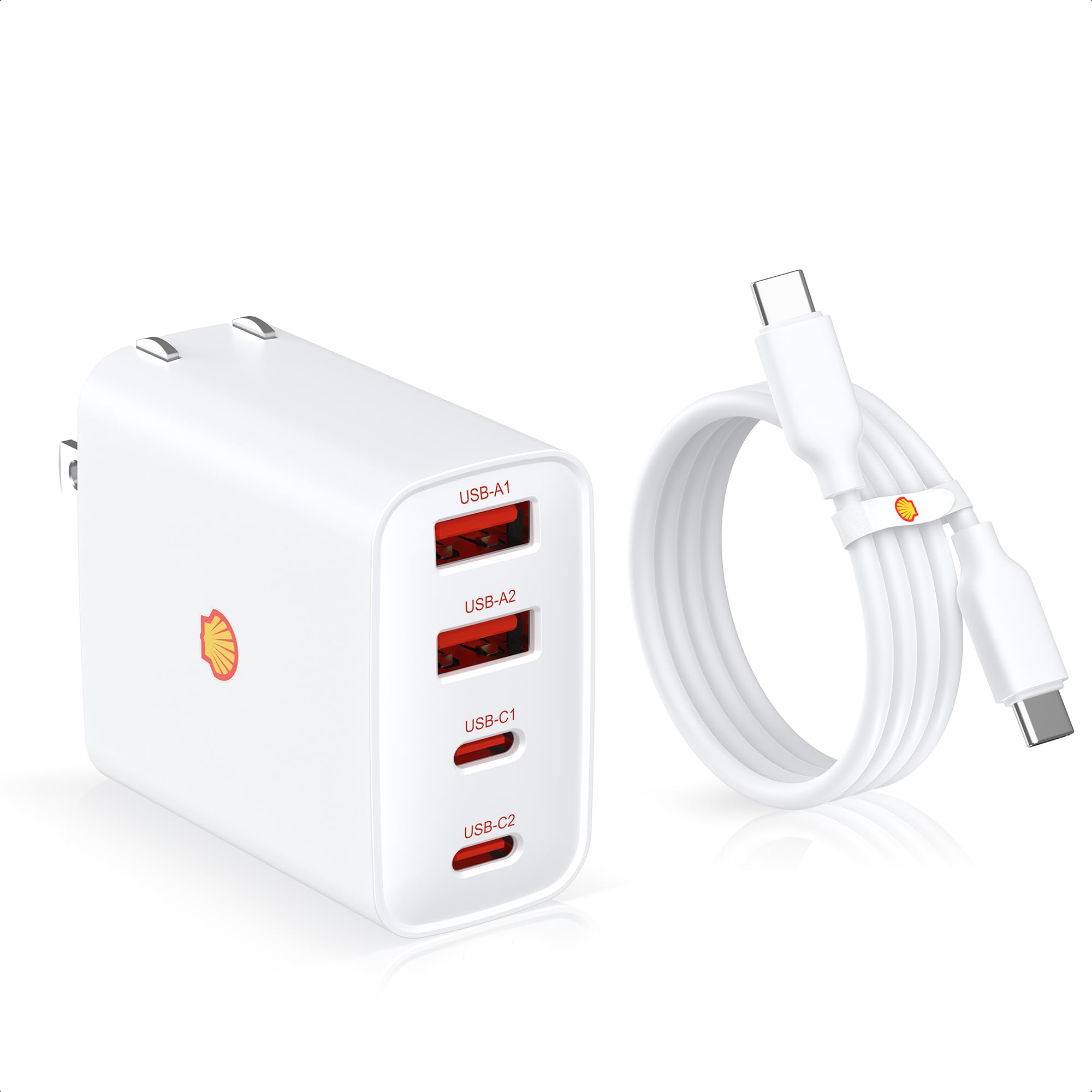 Amazon | Shell 急速充電器 合計40W 4ポート タイプc充電器 USB-C