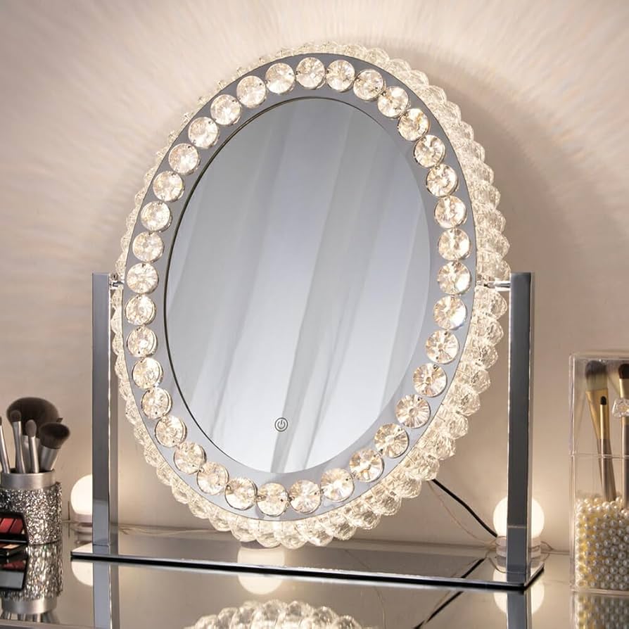 Amazon.co.jp: Chende 女優ミラー おしゃれ クリスタル 三色 無段階調