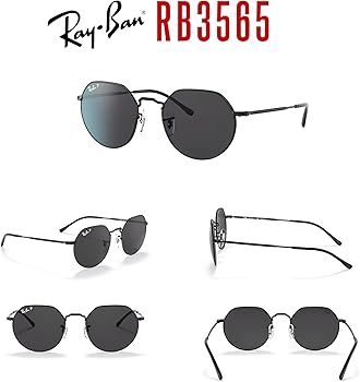 Amazon.com: Ray-Ban Jack RB3565 002/48 51MM Black/Crystal Lens