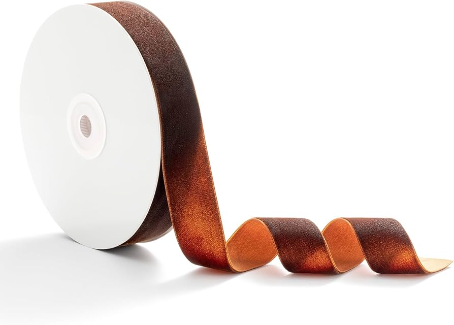 AOKSUNOVA Velvet Ribbon Brown 2.5 cm x 9 m Gift Ribbon Velvet