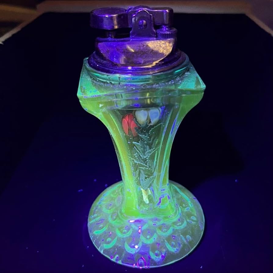 希少】ウランガラス 蓋付き小物入れ 大正ロマン 【公式通販】