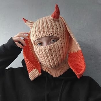 HISYI Rabbit Balaclava Halloween Balaclava Long Ears Hat Funny Hat