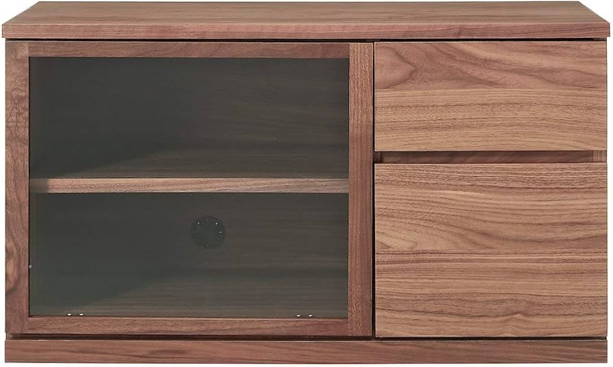 Amazon｜無印良品 木製AVラック・幅90cm・ウォールナット材 幅90×奥行