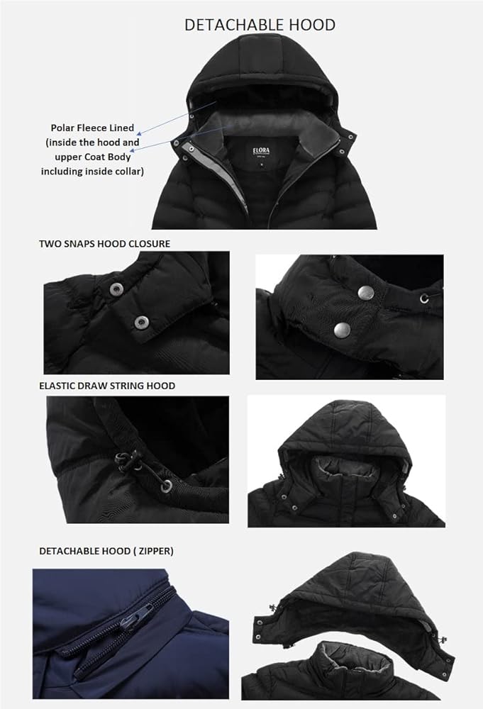 Amazon.com: ELORA Women's Warm Winter Heavyweight Quilted 40' inch