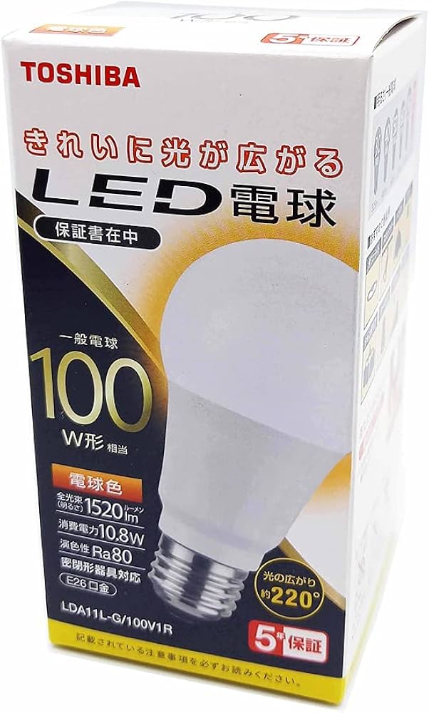 Amazon | TOSHIBA(東芝) LED電球 100W相当 全方向 電球色 E26口金 1P