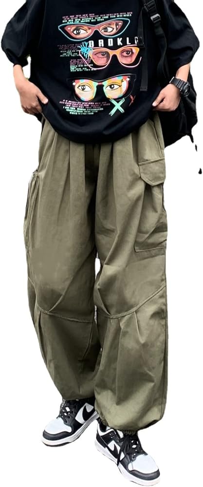 Weierpidan Gothic Harajuku Cargo Pants Y2K Women Wide Leg Joggers