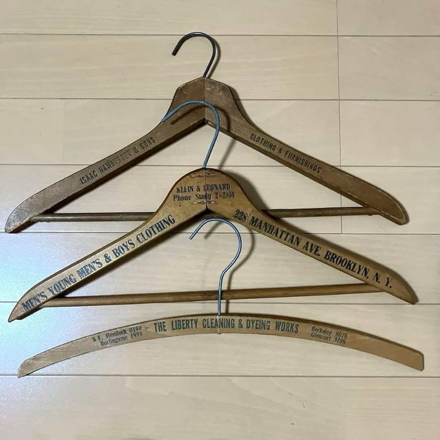 Amazon.co.jp: ヴィンテージ アンティークハンガー 木製 ハンガー 3本
