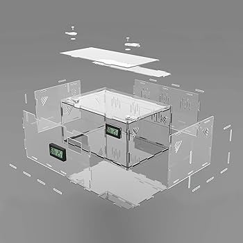 Amazon | トカゲ ケージ 爬虫類 ケージ 飼育ケース 温度湿度計付き