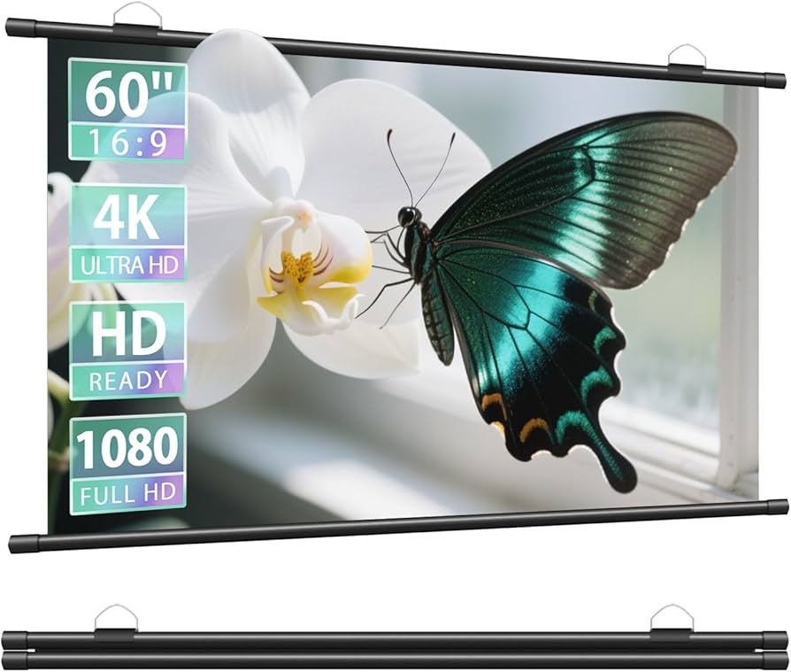 Amazon | プロジェクター スクリーン 60インチ 16:9 4K対応 壁掛け