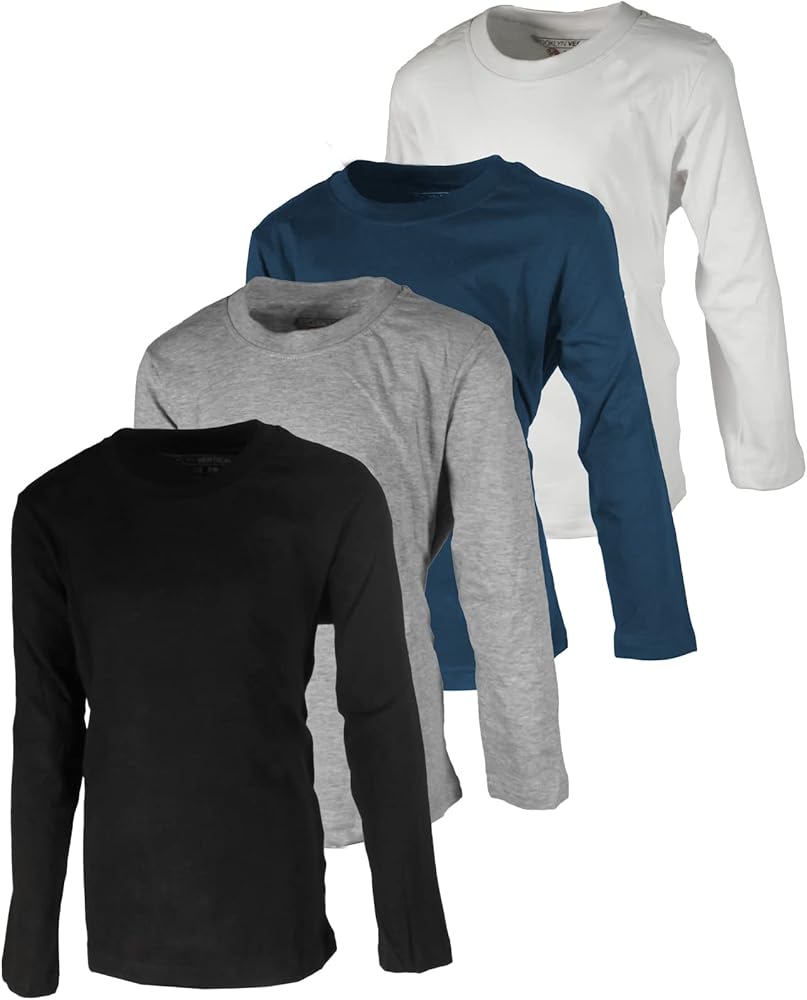 Amazon.com: BROOKLYN VERTICAL Boys 4 Pack Long Sleeve Soft Cotton