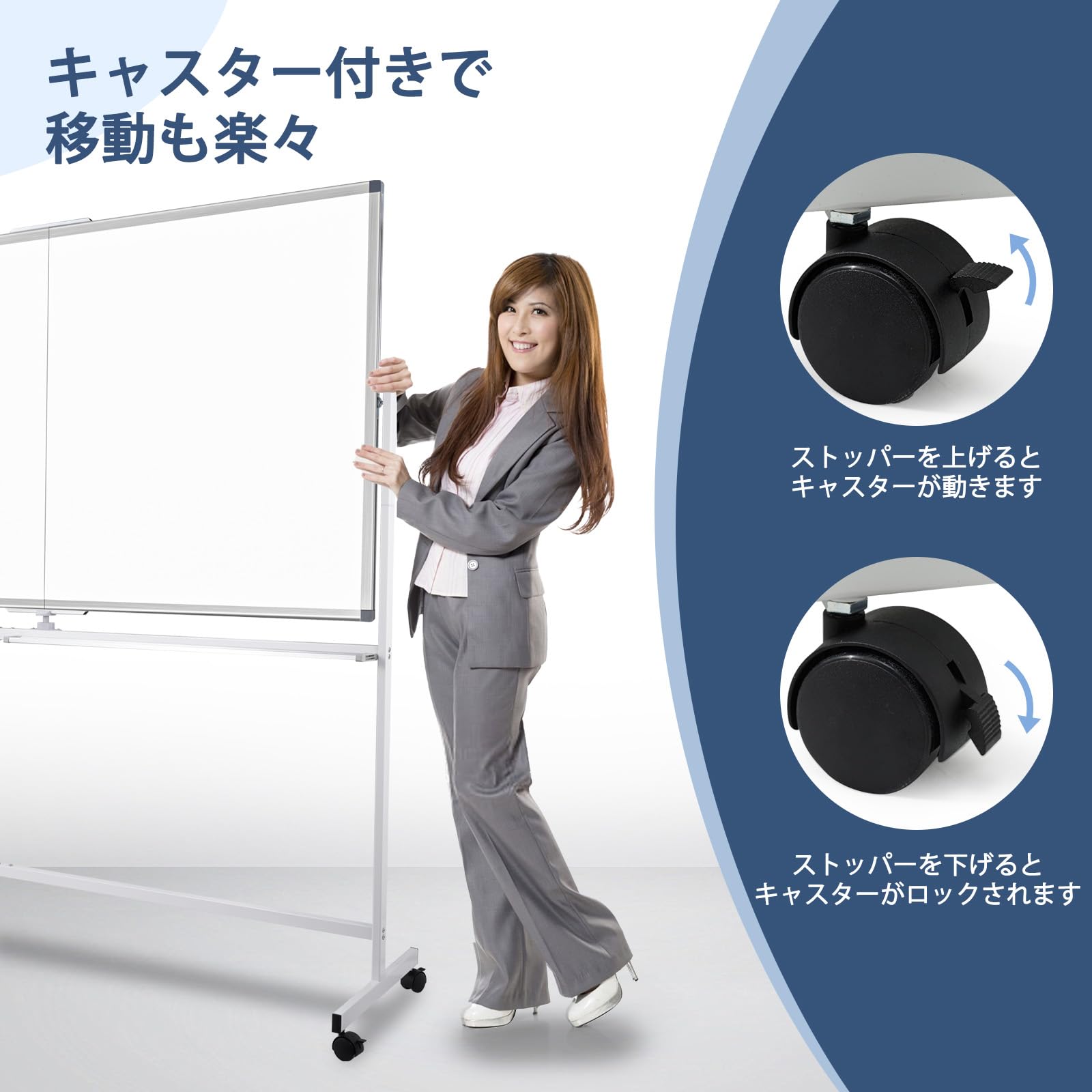 Amazon.co.jp: Walspax ホワイトボード 脚付き 1500mm×1200mm 折り畳み