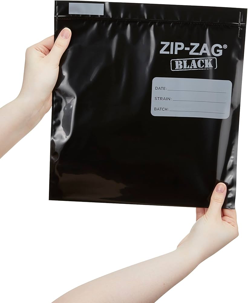 Amazon.com: Zip Zag Bag Black (1/2 LB) 50x Large Zipper Bags (11