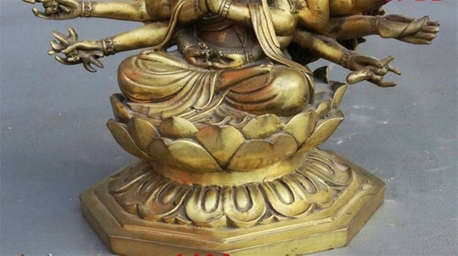 Amazon｜チベット仏教真鍮18手マハ准胝観音菩薩仏女神像 ZHYGDQ｜仏像