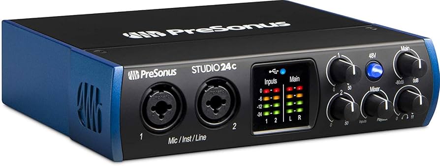 Amazon.com: PreSonus Studio 24C 2x2, 192 kHz, USB-C Audio