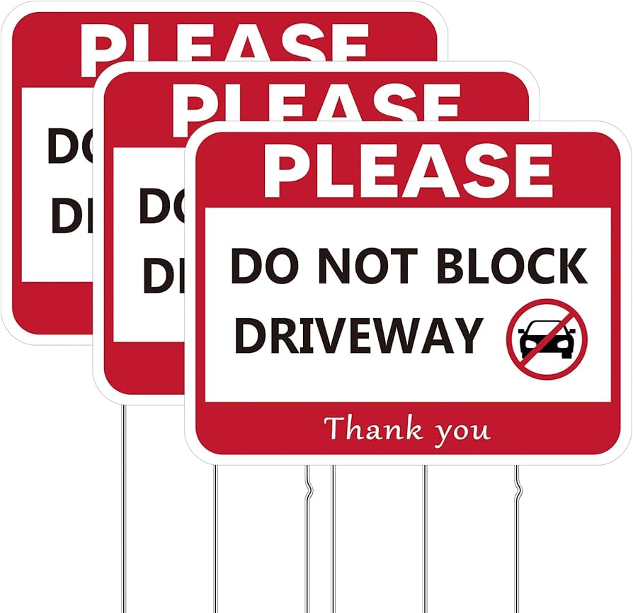 Amazon.com : Thyle 3 Pcs 17x13'' Do Not Block Driveway Sign with 6