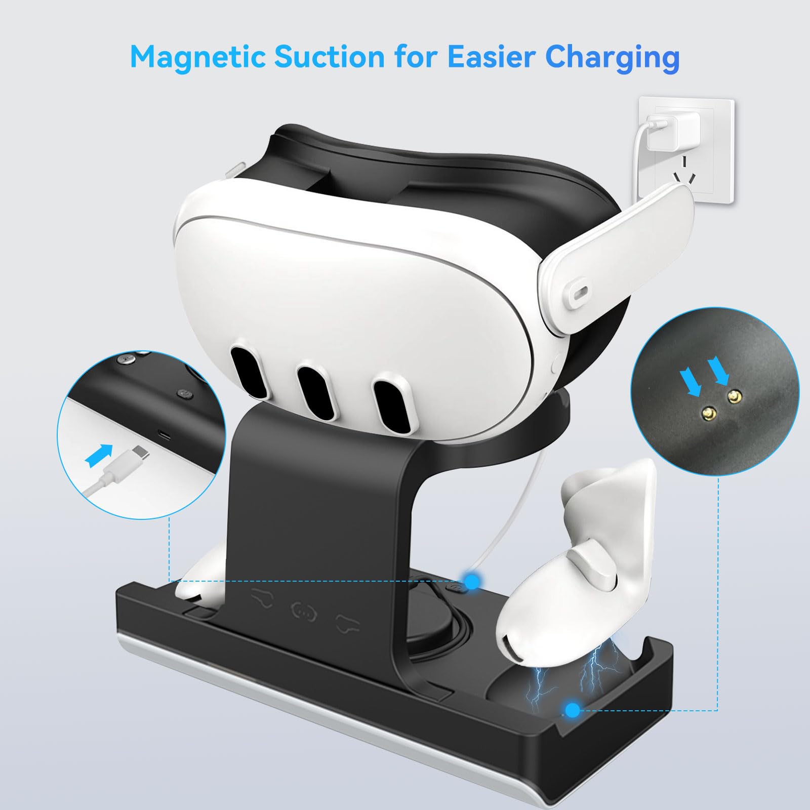 Amazon.co.jp: Meta Quest 3用RGB充電ドック、VRコントローラーと