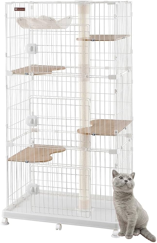 Amazon | アイリスオーヤマ キャットタワー付ケージ ワイド オフ