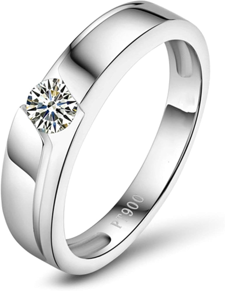 Amazon.com: Daesar Platinum Band Ring for Women and Men, Single
