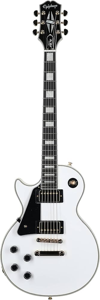 Amazon.com: Epiphone Les Paul Custom, Lefty Alpine White with Gold