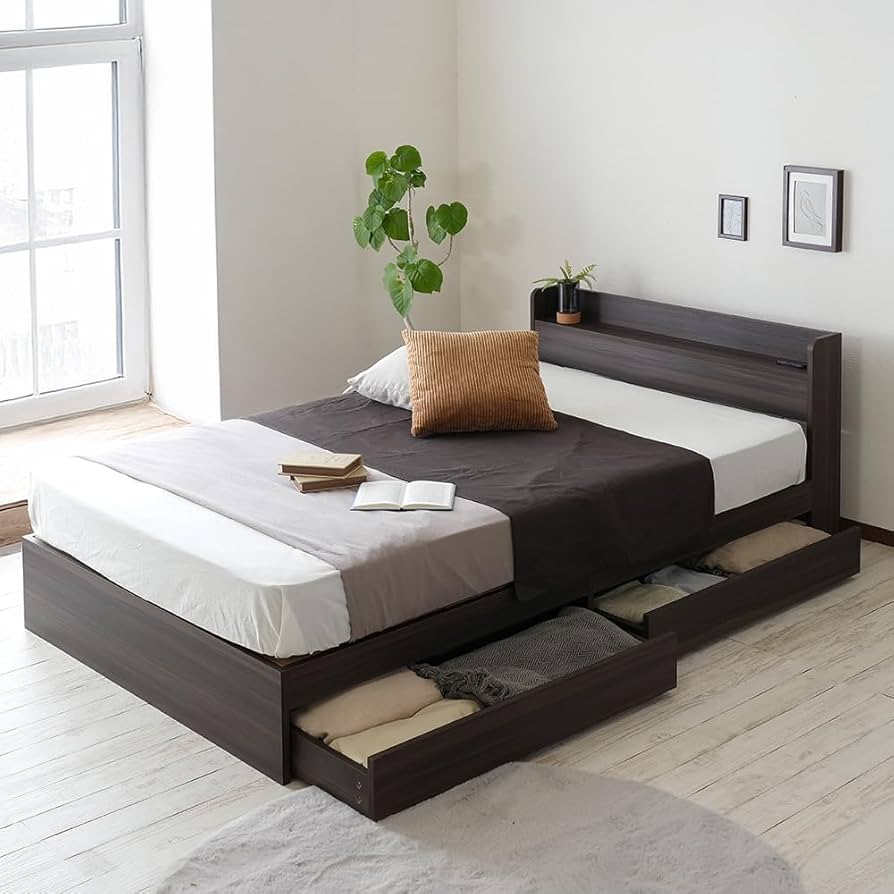 Amazon｜ビックスリー シングルベッド 収納付きベッドフレーム