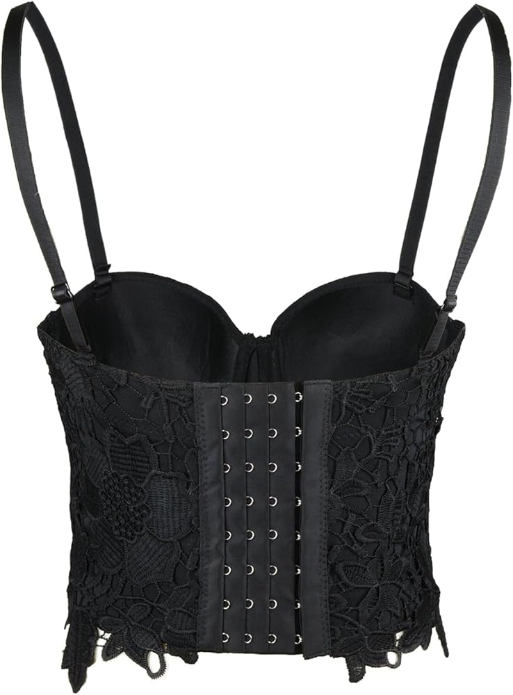 Amazon.com: ELLACCI Women's Floral Lace Bustier Crop Top Gothic