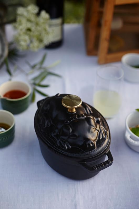 Amazon｜staub ストウブ 「 ピギー ココット ブラック 17cm 」 両手