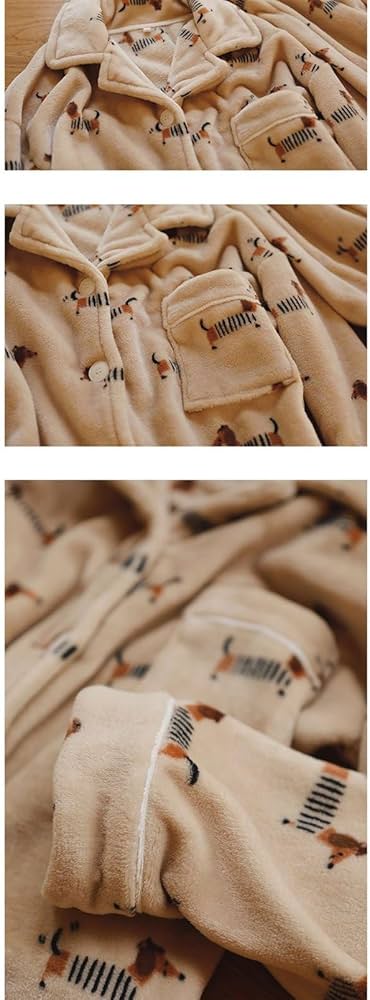 Amazon.co.jp: ダックスフンド柄 フランネルパジャマ レディース