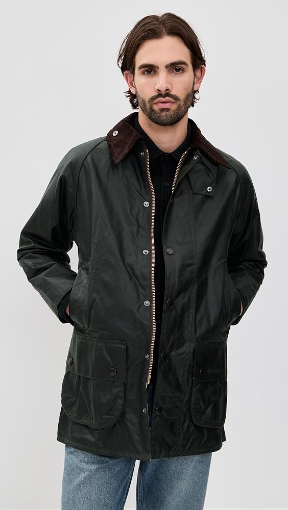 Barbour Men's Beaufort Wax Jacket, Sage, SM (36) at Amazon Men's